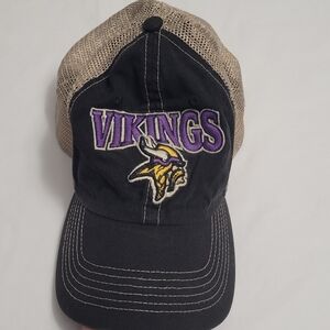 '47 Clean Up Cap NFL Minnesota Vikings Trucker Snapback Hat Black Tan